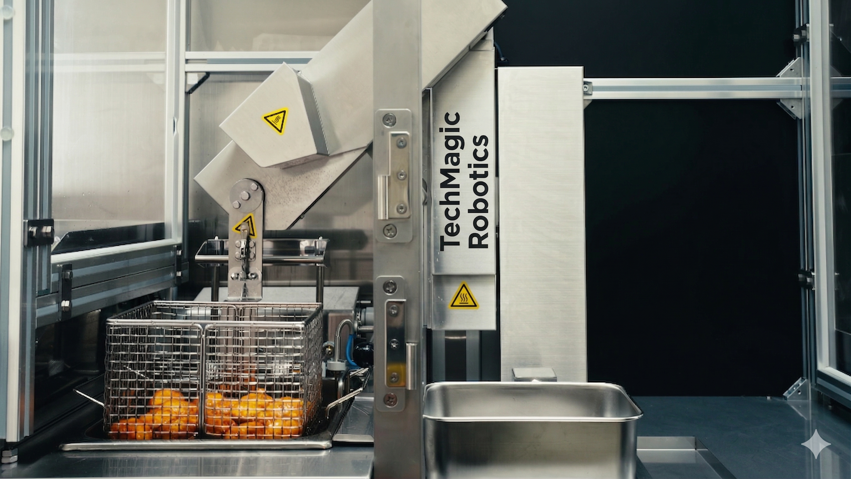 TechMagic Robotics F-Robo frying robot for industrial deep-frying operations
